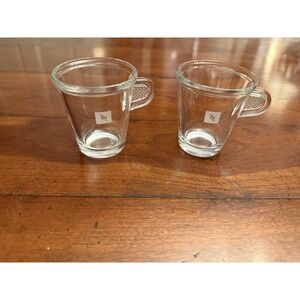 Nespresso Glass Collection Clear Demitasse Espresso Coffee Mug Cup Set of 2
